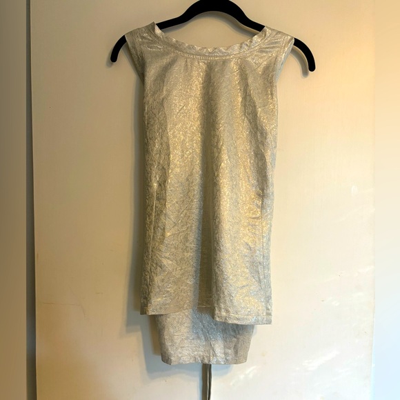 Ann Demeulemeester Silver Top with Tie Back Buckle detail EU 38